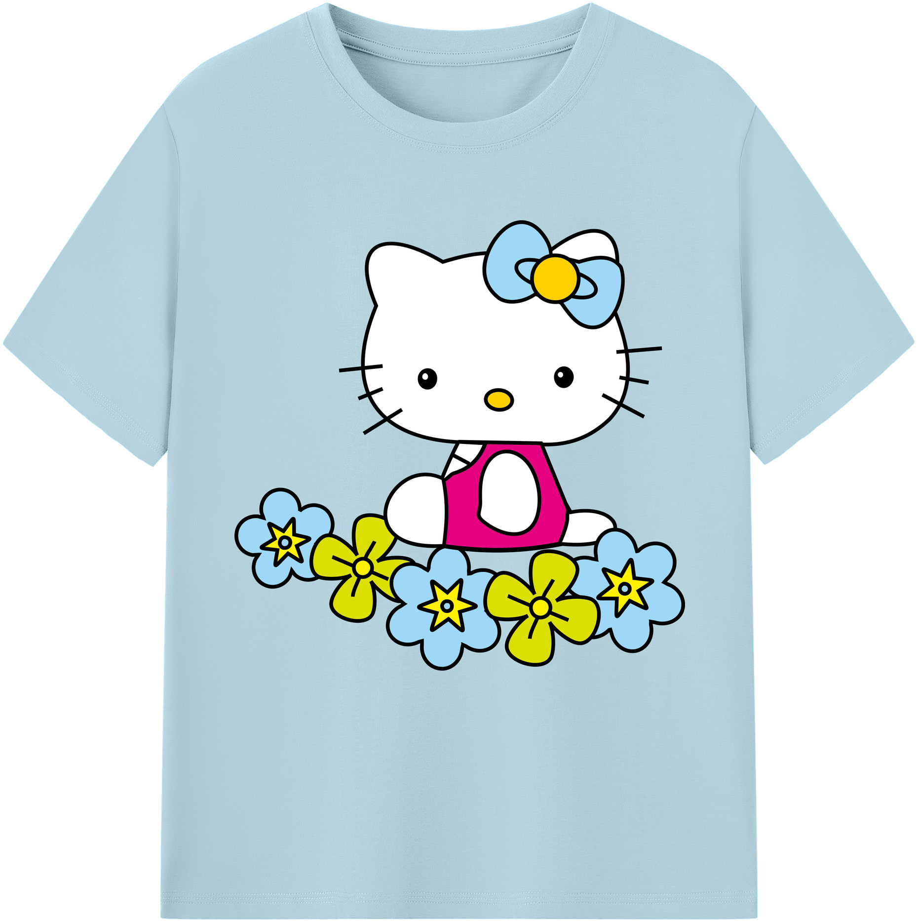 （画像用） Hello Kitty ハローキティ 綿100％半袖Tシャツ（フロントプリント）